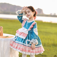 Load image into Gallery viewer, Baby Kid Girls Bow Lace Embroidered Birthday Party Dresses Princess Dresses Wholesale 211115705
