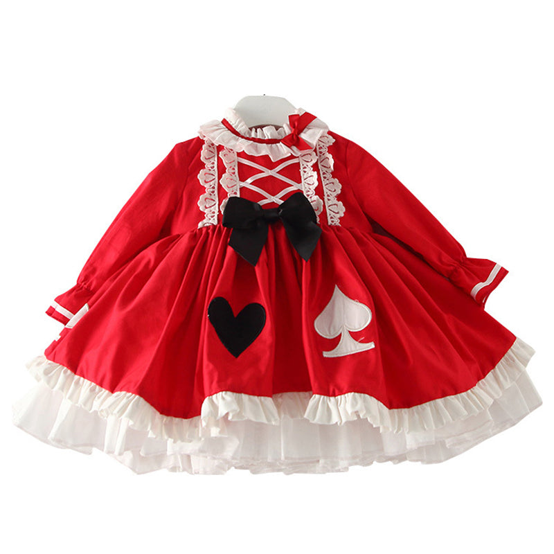 Baby Kid Girls Love heart Bow Lace Embroidered Birthday Party Dresses Princess Dresses Wholesale 211115706