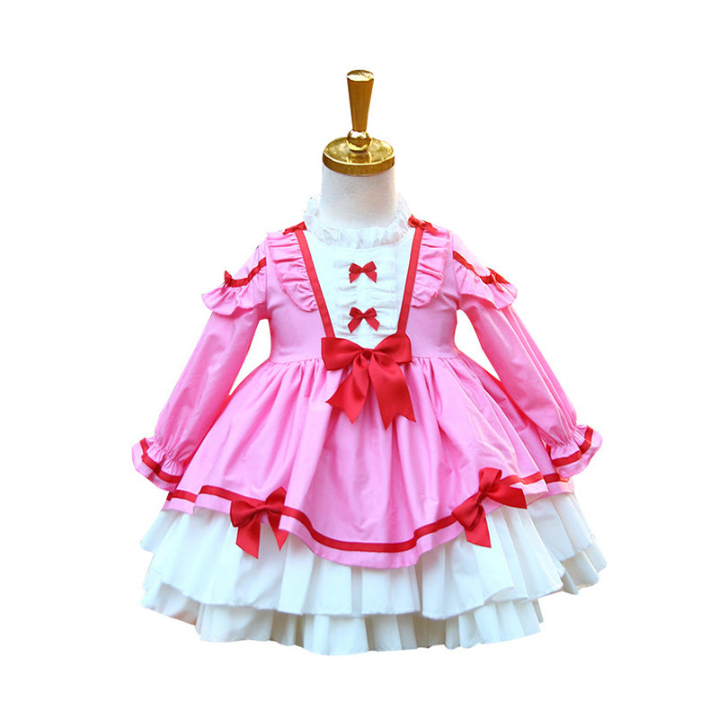 Baby Girls Color-blocking Bow Birthday Party Dresses Princess Dresses Wholesale 211115707