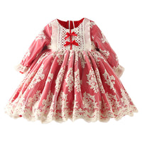 Load image into Gallery viewer, Baby Kid Girls Flower Bow Lace Embroidered Party Sports Dresses Princess Dresses Wholesale 211115710
