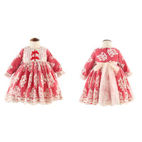 Load image into Gallery viewer, Baby Kid Girls Flower Bow Lace Embroidered Party Sports Dresses Princess Dresses Wholesale 211115710
