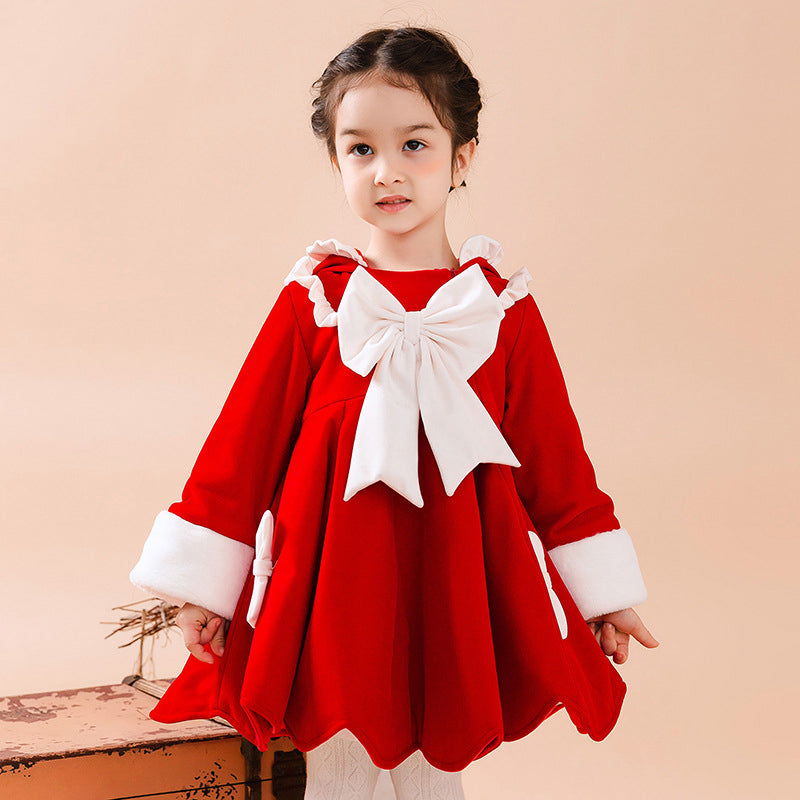 Baby Kid Girls Color-blocking Bow Dressy Dresses Princess Dresses Wholesale 211115714