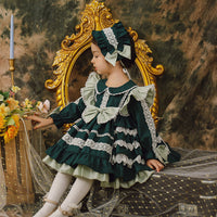 Load image into Gallery viewer, Baby Kid Girls Solid Color Bow Lace Dresses Princess Dresses Wholesale 211115720
