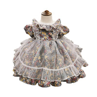 Load image into Gallery viewer, Kid Girls Flower Bow Lace Dresses Princess Dresses Wholesale 211115727
