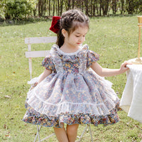 Load image into Gallery viewer, Kid Girls Flower Bow Lace Dresses Princess Dresses Wholesale 211115727
