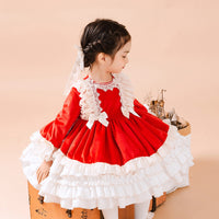 Load image into Gallery viewer, Baby Kid Girls Solid Color Bow Dressy Dresses Princess Dresses Wholesale 211115729
