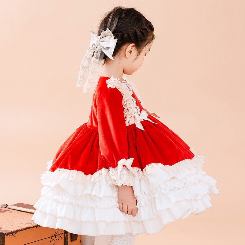 Baby Kid Girls Solid Color Bow Dressy Dresses Princess Dresses Wholesale 211115729