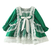 Load image into Gallery viewer, Baby Kid Girls Solid Color Bow Lace Dressy Dresses Princess Dresses Wholesale 211115736
