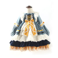 Load image into Gallery viewer, Baby Kid Girls Color-blocking Bow Lace Dressy Dresses Princess Dresses Wholesale 211115742
