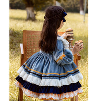 Load image into Gallery viewer, Baby Kid Girls Color-blocking Bow Lace Dressy Dresses Princess Dresses Wholesale 211115742
