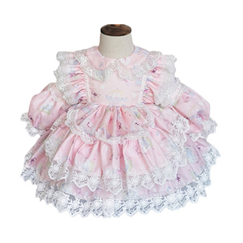 Baby Kid Girls Flower Bow Lace Dressy Dresses Princess Dresses Wholesale 211115747