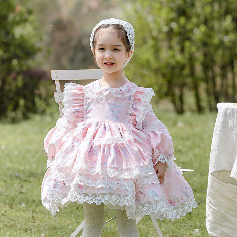 Baby Kid Girls Flower Bow Lace Dressy Dresses Princess Dresses Wholesale 211115747