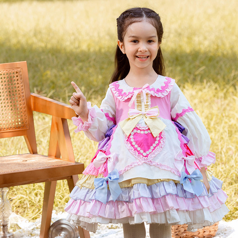 Baby Kid Girls Flower Bow Lace Dressy Dresses Princess Dresses Wholesale 211115748