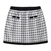 Load image into Gallery viewer, 2 Pieces Set Baby Kid Girls Houndstooth Knitwear Cardigan And Skirts Wholesale 21111601
