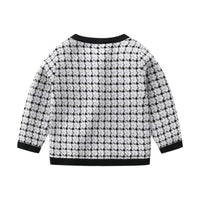 Load image into Gallery viewer, 2 Pieces Set Baby Kid Girls Houndstooth Knitwear Cardigan And Skirts Wholesale 21111601
