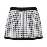 Load image into Gallery viewer, 2 Pieces Set Baby Kid Girls Houndstooth Knitwear Cardigan And Skirts Wholesale 21111601
