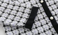 Load image into Gallery viewer, 2 Pieces Set Baby Kid Girls Houndstooth Knitwear Cardigan And Skirts Wholesale 21111601
