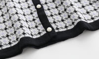 Load image into Gallery viewer, 2 Pieces Set Baby Kid Girls Houndstooth Knitwear Cardigan And Skirts Wholesale 21111601
