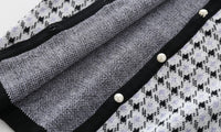 Load image into Gallery viewer, 2 Pieces Set Baby Kid Girls Houndstooth Knitwear Cardigan And Skirts Wholesale 21111601
