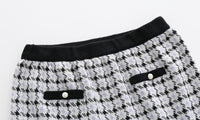 Load image into Gallery viewer, 2 Pieces Set Baby Kid Girls Houndstooth Knitwear Cardigan And Skirts Wholesale 21111601
