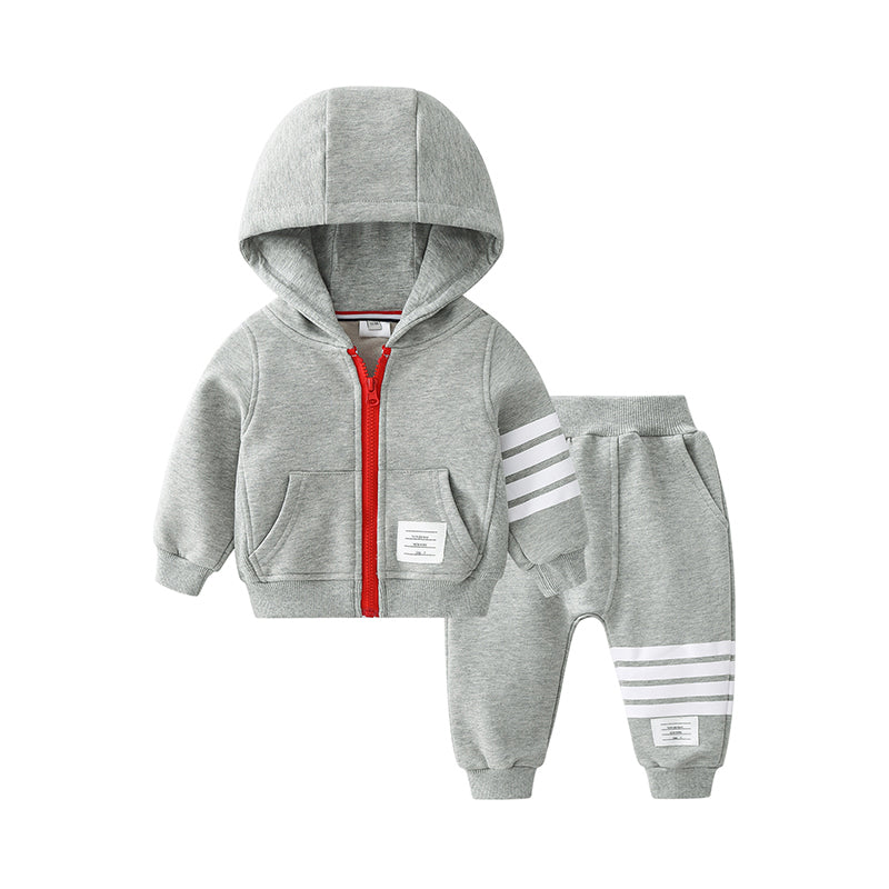 2 Pieces Set Baby Kid Unisex Solid Color Hoodies Swearshirts And Pants Wholesale 21111606