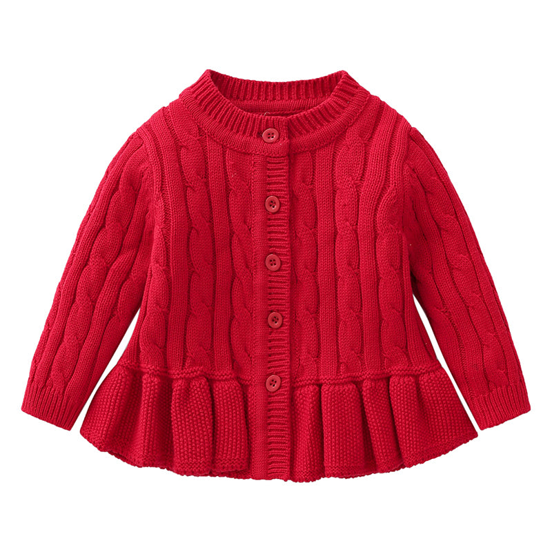 Baby Kid Girls Solid Color Crochet Cardigan Wholesale 21111613