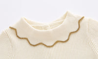 Load image into Gallery viewer, Baby Kid Girls Solid Color Crochet Muslin&amp;Ribbed Sweaters Wholesale 21111614
