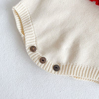 Load image into Gallery viewer, Baby Girls Solid Color Flower Embroidered Rompers Sweaters Knitwear Wholesale 211116198
