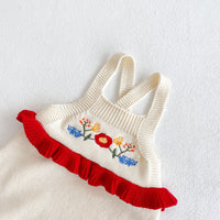 Load image into Gallery viewer, Baby Girls Solid Color Flower Embroidered Rompers Sweaters Knitwear Wholesale 211116198
