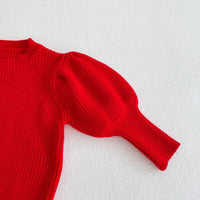 Load image into Gallery viewer, Baby Girls Solid Color Flower Embroidered Rompers Sweaters Knitwear Wholesale 211116198
