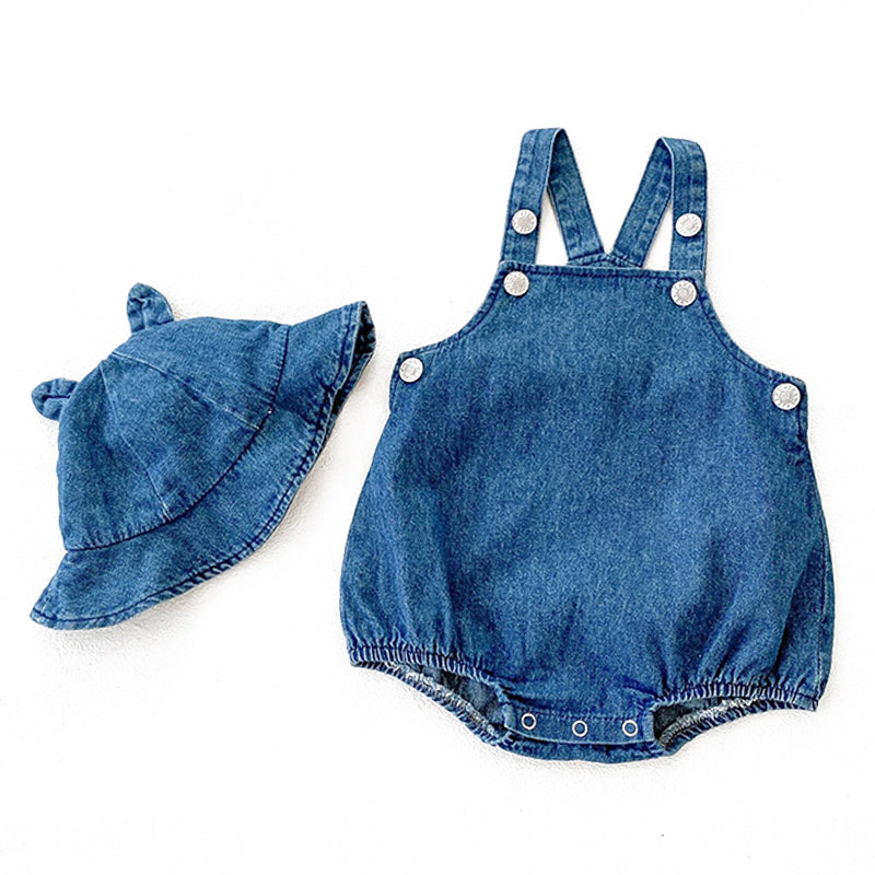 Baby Girls Boys Solid Color Rompers Hats Wholesale 211116239