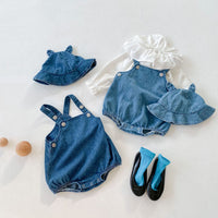 Load image into Gallery viewer, Baby Girls Boys Solid Color Rompers Hats Wholesale 211116239
