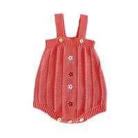 Load image into Gallery viewer, Baby Girls Flower Embroidered Cardigan And Rompers Knitwear Wholesale 211116247
