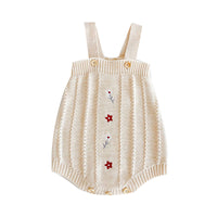 Load image into Gallery viewer, Baby Girls Flower Embroidered Cardigan And Rompers Knitwear Wholesale 211116247
