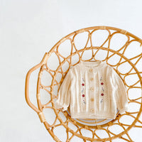 Load image into Gallery viewer, Baby Girls Flower Embroidered Cardigan And Rompers Knitwear Wholesale 211116247
