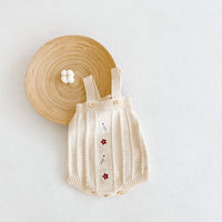 Load image into Gallery viewer, Baby Girls Flower Embroidered Cardigan And Rompers Knitwear Wholesale 211116247
