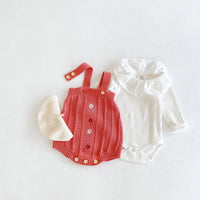 Load image into Gallery viewer, Baby Girls Flower Embroidered Cardigan And Rompers Knitwear Wholesale 211116247

