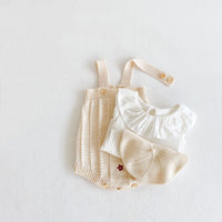 Load image into Gallery viewer, Baby Girls Flower Embroidered Cardigan And Rompers Knitwear Wholesale 211116247
