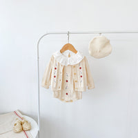 Load image into Gallery viewer, Baby Girls Flower Embroidered Cardigan And Rompers Knitwear Wholesale 211116247
