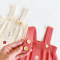 Load image into Gallery viewer, Baby Girls Flower Embroidered Cardigan And Rompers Knitwear Wholesale 211116247
