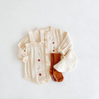 Load image into Gallery viewer, Baby Girls Flower Embroidered Cardigan And Rompers Knitwear Wholesale 211116247
