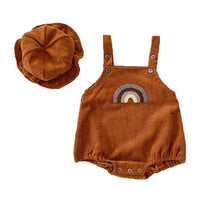 Load image into Gallery viewer, Baby Girls Boys Rainbow Muslin&amp;Ribbed Rompers And Hats Wholesale 211116248
