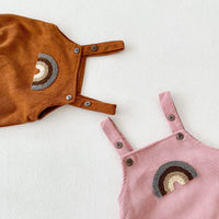 Load image into Gallery viewer, Baby Girls Boys Rainbow Muslin&amp;Ribbed Rompers And Hats Wholesale 211116248
