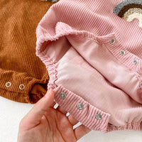 Load image into Gallery viewer, Baby Girls Boys Rainbow Muslin&amp;Ribbed Rompers And Hats Wholesale 211116248
