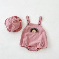 Load image into Gallery viewer, Baby Girls Boys Rainbow Muslin&amp;Ribbed Rompers And Hats Wholesale 211116248
