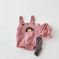 Load image into Gallery viewer, Baby Girls Boys Rainbow Muslin&amp;Ribbed Rompers And Hats Wholesale 211116248
