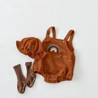 Load image into Gallery viewer, Baby Girls Boys Rainbow Muslin&amp;Ribbed Rompers And Hats Wholesale 211116248
