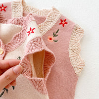 Load image into Gallery viewer, Baby Girls Flower Embroidered Vests Waistcoats Knitwear Cardigan Wholesale 211116252
