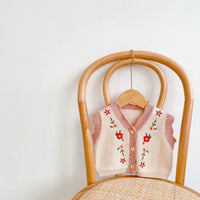 Load image into Gallery viewer, Baby Girls Flower Embroidered Vests Waistcoats Knitwear Cardigan Wholesale 211116252
