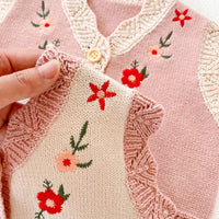 Load image into Gallery viewer, Baby Girls Flower Embroidered Vests Waistcoats Knitwear Cardigan Wholesale 211116252
